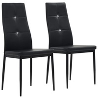 Dining Chairs 2 pcs Black Faux Leather vidaXL