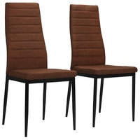 Dining Chairs 2 pcs Brown Fabric vidaXL