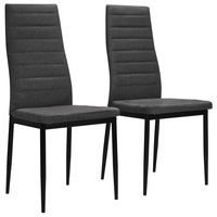 Dining Chairs 2 pcs Dark Grey Fabric vidaXL