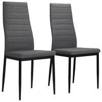 Dining Chairs 2 pcs Light Grey Fabric vidaXL