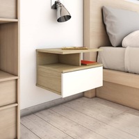 Floating Nightstands 2 pcs White and Sonoma Oak 40x31x27 cm Engineered Wood vidaXL