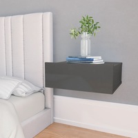 Floating Nightstands 2 pcs High Gloss Grey 40x30x15 cm Engineered Wood vidaXL
