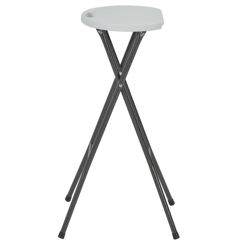 Buy Folding Bar Stools 2 pcs HDPE and Steel White vidaXL MyDeal