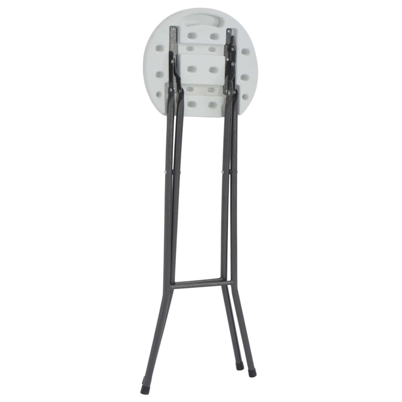 Buy Folding Bar Stools 2 pcs HDPE and Steel White MyDeal