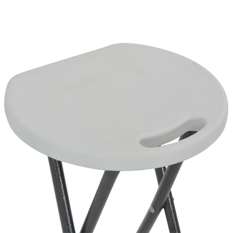 Buy Folding Bar Stools 2 pcs HDPE and Steel White MyDeal