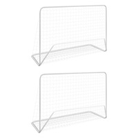 Football Goals 2 pcs with Nets 182x61x122 cm Steel White vidaXL
