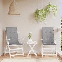 Garden Highback Chair Cushions 2 pcs Grey 120x50x3 cm Fabric vidaXL