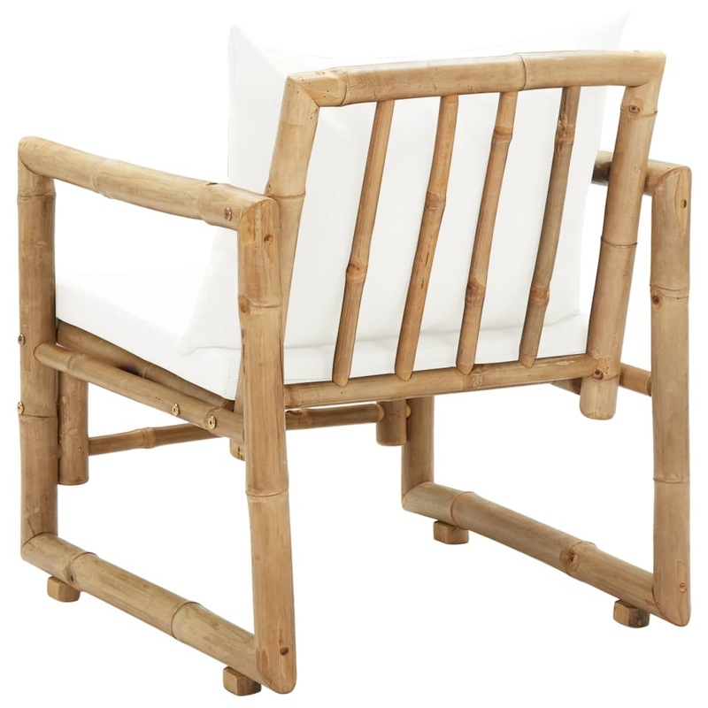 Buy Garden Chairs 2 pcs with Cushions and Pillows Bamboo MyDeal