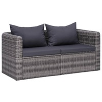 Garden Corner Sofas 2 pcs Grey Poly Rattan vidaXL