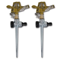 Impulse Sprinklers Garden Watering Zinc Metal Spike 2 pcs vidaXL