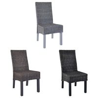 2/4/6x Mango Wood Dining Chairs Kitchen Seating Kubu Rattan Multi Colours vidaXL
