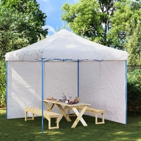 Party Tent Sidewall 2 pcs with Zipper PE White vidaXL