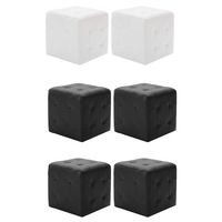 2x Pouffe Faux Leather Footrest Ottoman Stool Furniture Black/White vidaXL