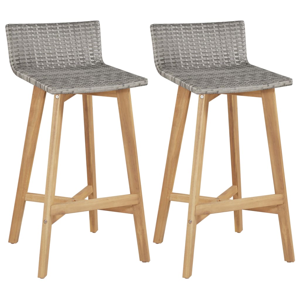 Bar Chairs 2 pcs Solid Acacia Wood vidaXL