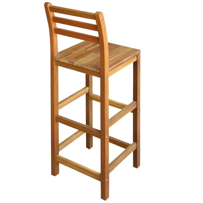 Buy vidaXL Bar Chairs 2 pcs Solid Acacia Wood MyDeal