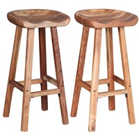Bar Stools 2 pcs Solid Acacia Wood vidaXL