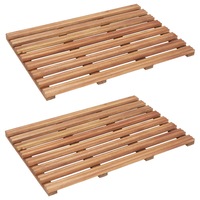 Bath Mats 2 pcs Solid Acacia Wood 56x37 cm vidaXL
