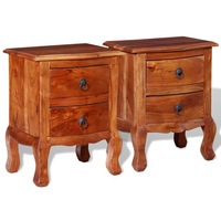 Nightstands with Drawers 2 pcs Solid Acacia Wood vidaXL