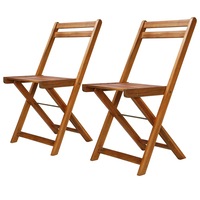 Outdoor Bistro Chairs 2 pcs Solid Acacia Wood vidaXL