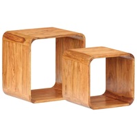Side Tables 2 pcs Solid Acacia Wood Honey Finish vidaXL