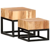 Side Tables 2 pcs Solid Acacia Wood vidaXL
