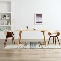 Dining Chairs 2 pcs Cream Bent Wood and Faux Leather vidaXL