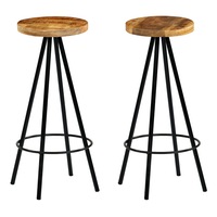Bar Chairs 2 pcs Solid Mango Wood vidaXL