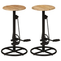 Bar Chairs 2 pcs Solid Mango Wood vidaXL