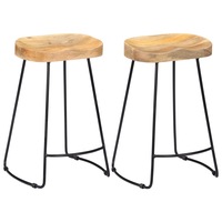 Gavin Bar Stools 2 pcs Solid Mango Wood vidaXL