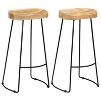 Gavin Bar Stools 2 pcs Solid Mango Wood vidaXL