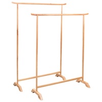 Clothes Racks 2 pcs Solid Oak Wood vidaXL