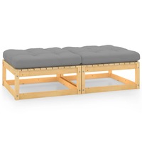 Garden Footstools with Cushions 2 pcs Solid Pinewood vidaXL