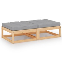 Garden Footstools with Cushions 2 pcs Solid Pinewood vidaXL