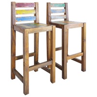 Bar Stools 2 pcs Solid Reclaimed Wood vidaXL
