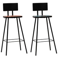 Bar Chairs 2 pcs Solid Reclaimed Wood vidaXL