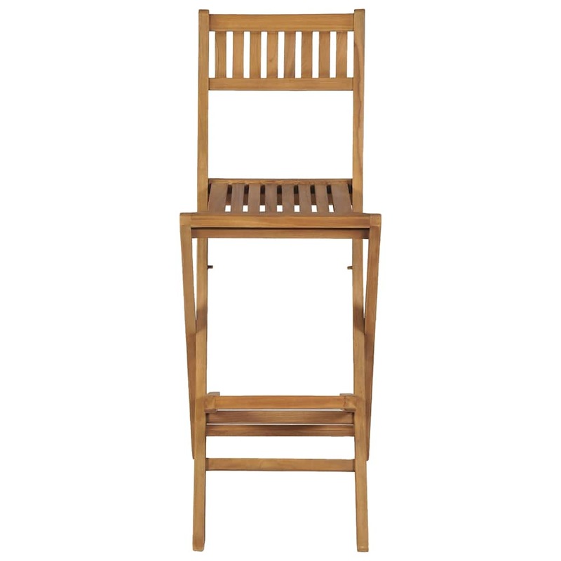 Buy Folding Outdoor Bar Stools 2 pcs Solid Teak Wood MyDeal