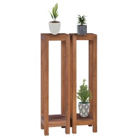 Plant Stands 2 pcs 25x25x100 cm Solid Teak Wood vidaXL