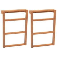 Towel Racks 2 pcs Solid Teak Wood vidaXL