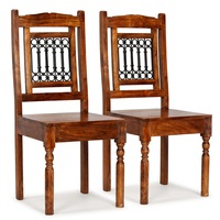 Dining Chairs 2 pcs Solid Wood with Honey-coloured Finish Classic vidaXL