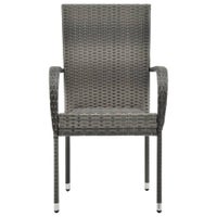 Buy Stackable Outdoor Chairs 2 pcs Grey Poly Rattan vidaXL - MyDeal