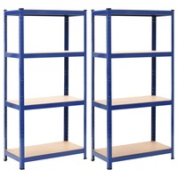 Storage Shelves 2 pcs Blue 80x40x160 cm Steel and MDF vidaXL