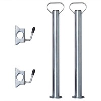 2 Support Tubes with 2 Split Clamps for 48 mm Jockey Wheel vidaXL