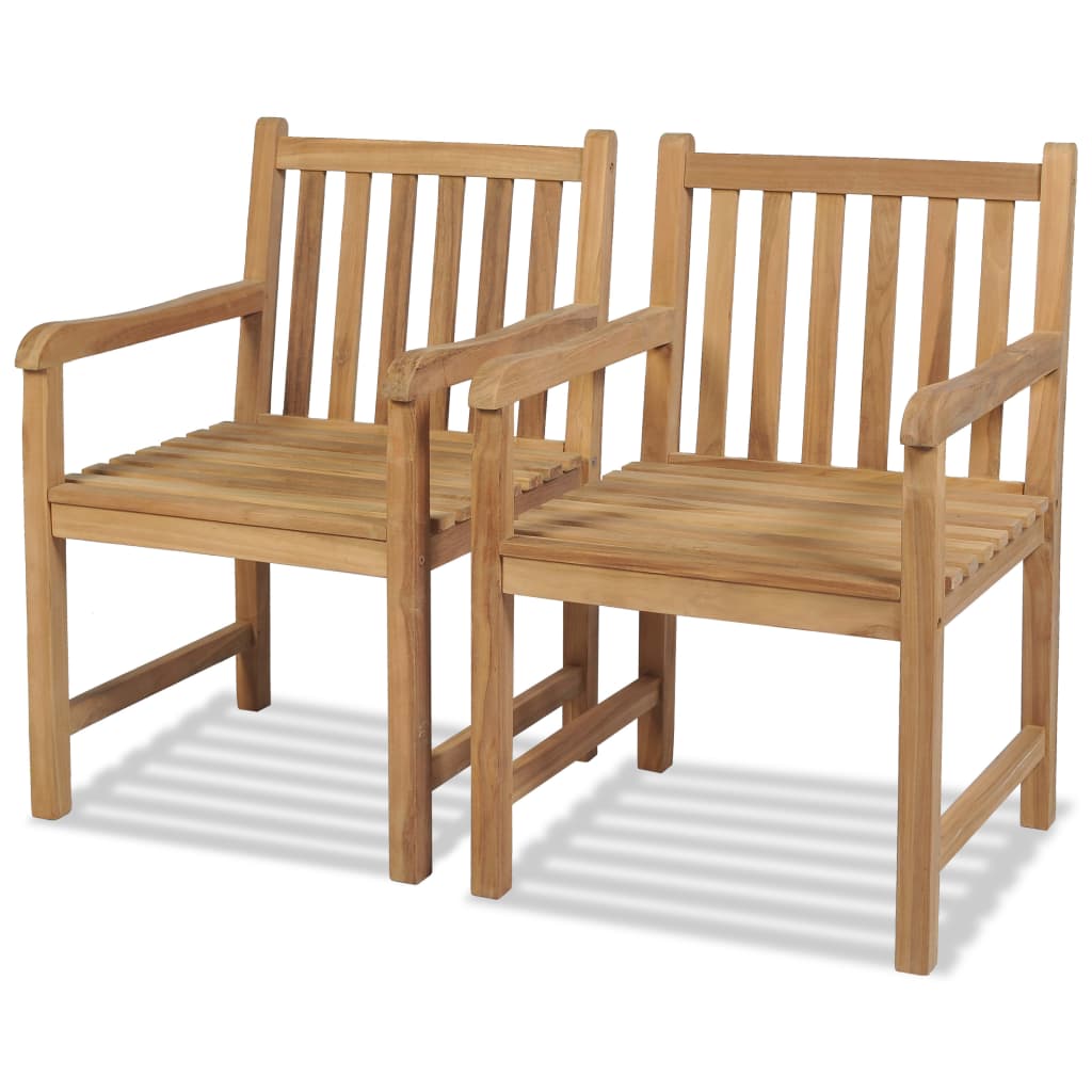 Outdoor Chairs 2 pcs Solid Teak Wood vidaXL