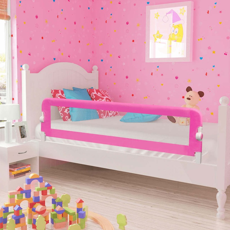 Buy Toddler Safety Bed Rail 2 pcs Pink 150x42 cm MyDeal