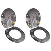 Toilet Seats with Lids 2 pcs MDF New York vidaXL