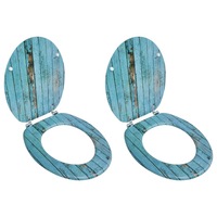 Toilet Seats with Lids 2 pcs MDF Old Wood vidaXL