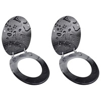 Toilet Seats with Lids 2 pcs MDF Water vidaXL