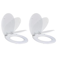 Toilet Seats with Soft Close Lids 2 pcs MDF White vidaXL