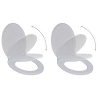 Toilet Seats with Soft Close Lids 2 pcs Plastic White vidaXL