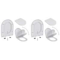 Toilet Seats with Soft Close Lids 2 pcs Plastic White vidaXL